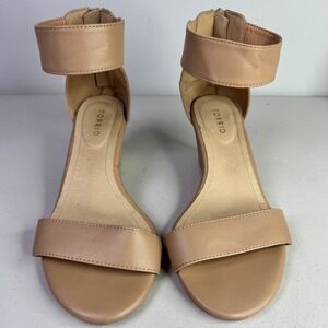 Torrid Tan Nude Ankle Cuff Wedge Sandals Womens 8